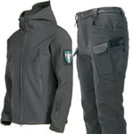 Tuta da ciclismo/escursionismo impermeabile e antivento in softshell Sharkskin con fodera in pile., L, XL, XXL