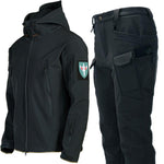 Tuta da ciclismo/escursionismo impermeabile e antivento in softshell Sharkskin con fodera in pile., L, XL, XXL