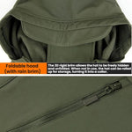 Tuta da ciclismo/escursionismo impermeabile e antivento in softshell Sharkskin con fodera in pile., L, XL, XXL