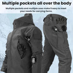 Tuta da ciclismo/escursionismo impermeabile e antivento in softshell Sharkskin con fodera in pile., L, XL, XXL
