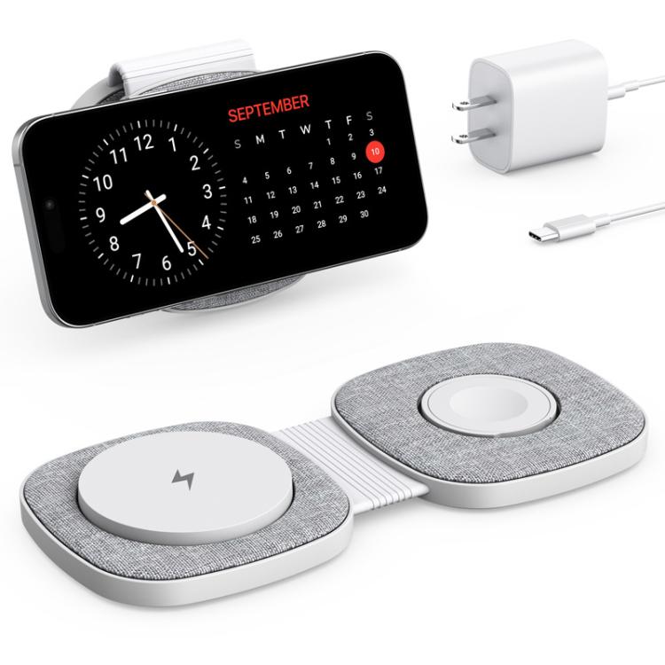 Caricabatterie wireless magnetico portatile pieghevole 3 in 1 T2 da 15 W