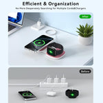 Caricabatterie wireless magnetico portatile pieghevole 3 in 1 T2 da 15 W