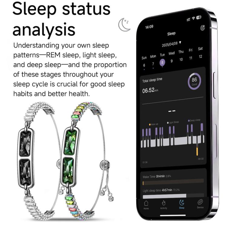 Braccialetto intelligente senza schermo con cardiofrequenzimetro, contapassi e monitoraggio del sonno, per uomo e donna.
