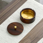 Posacenere magnetico in legno massello e metallo, a prova di cenere e polvere., Walnut Wood Square, Walnut Wood Round, Black Walnut Square, Ebony Wood Square, Dark Walnut Square