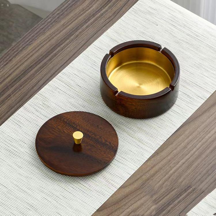 Posacenere magnetico in legno massello e metallo, a prova di cenere e polvere., Walnut Wood Square, Walnut Wood Round, Black Walnut Square, Ebony Wood Square, Dark Walnut Square