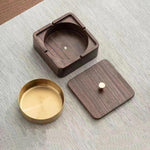 Posacenere magnetico in legno massello e metallo, a prova di cenere e polvere., Walnut Wood Square, Walnut Wood Round, Black Walnut Square, Ebony Wood Square, Dark Walnut Square
