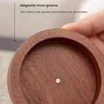 Posacenere magnetico in legno massello e metallo, a prova di cenere e polvere., Walnut Wood Square, Walnut Wood Round, Black Walnut Square, Ebony Wood Square, Dark Walnut Square