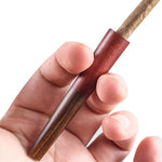 Porta sigarette portatile in legno massello con intaglio a V, bocchino per mini sigaro.