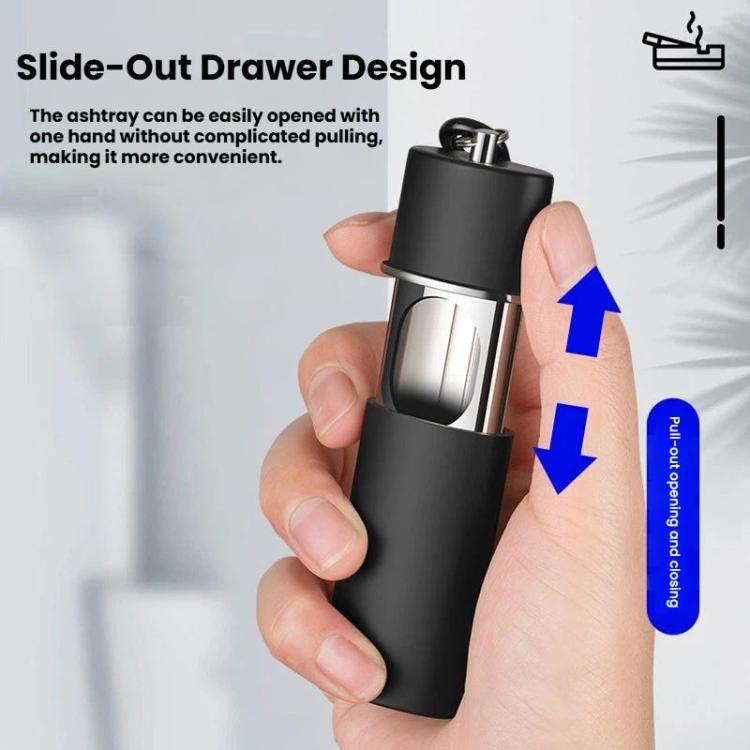 Posacenere tascabile portatile con cassetto estraibile, mini contenitore per cenere a prova di perdite con rivestimento in metallo, ideale per esterni, auto e viaggi.