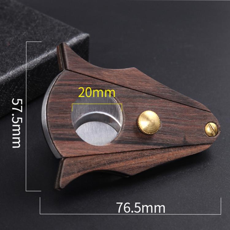 Forbici per sigari in legno di sandalo con doppie lame in acciaio inossidabile, taglierino di precisione per appassionati.