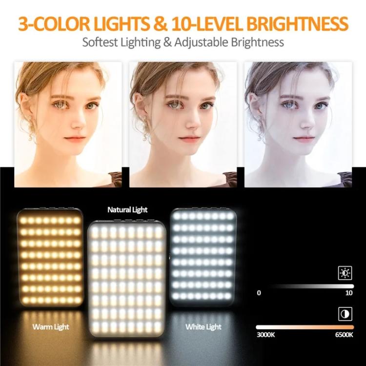 Luce LED magnetica a 128 LED per selfie, ideale per videoconferenze, streaming live, fotocamere, telefoni e laptop.