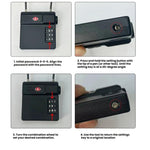 Lucchetto per bagagli con combinazione TSA, compatibile con AirTag., Without Locator, With Locator