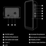 Pompa ad aria portatile wireless ad alta potenza con display digitale per auto, pompa ad aria ad alta potenza e illuminazione integrata., IN-3