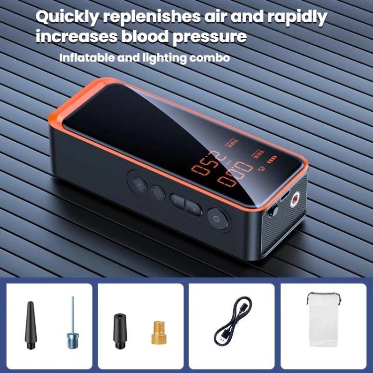 Pompa ad aria portatile wireless ad alta potenza con display digitale per auto, pompa ad aria ad alta potenza e illuminazione integrata., IN-3