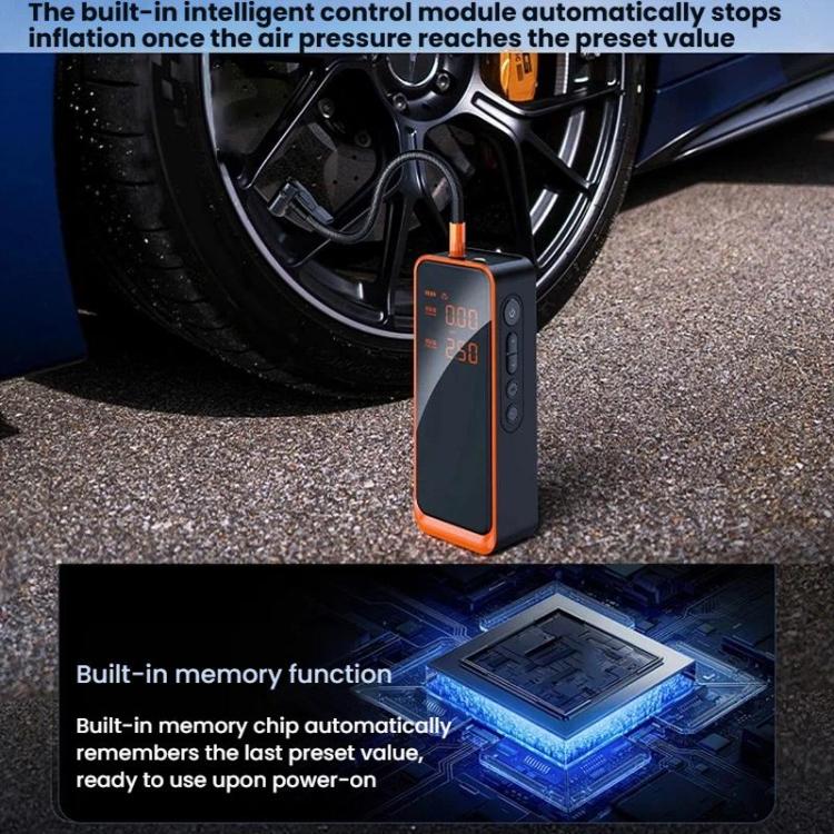 Pompa ad aria portatile wireless ad alta potenza con display digitale per auto, pompa ad aria ad alta potenza e illuminazione integrata., IN-3