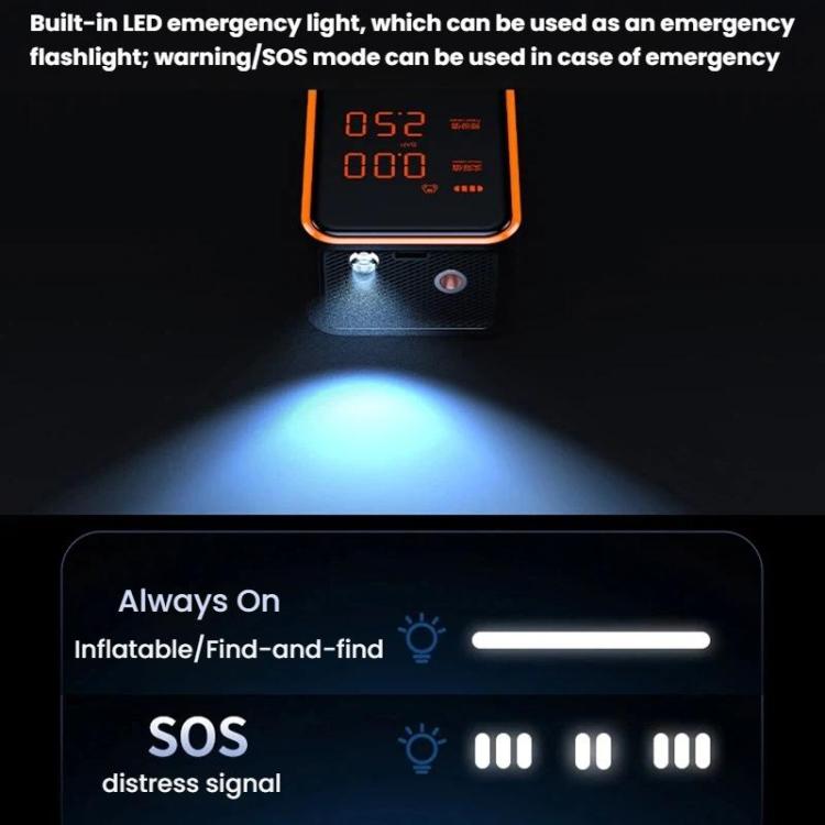 Pompa ad aria portatile wireless ad alta potenza con display digitale per auto, pompa ad aria ad alta potenza e illuminazione integrata., IN-3