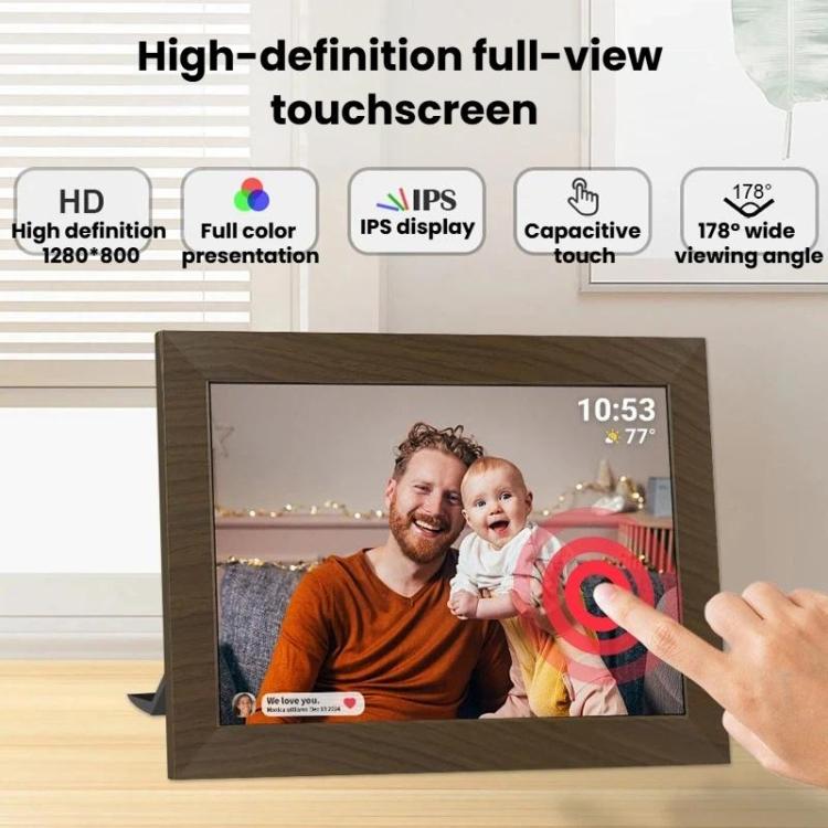 Cornice digitale intelligente MSR-F1004 da 10,1 pollici con Wi-Fi, rotazione automatica e schermo touch IPS HD., US Plug, EU Plug
