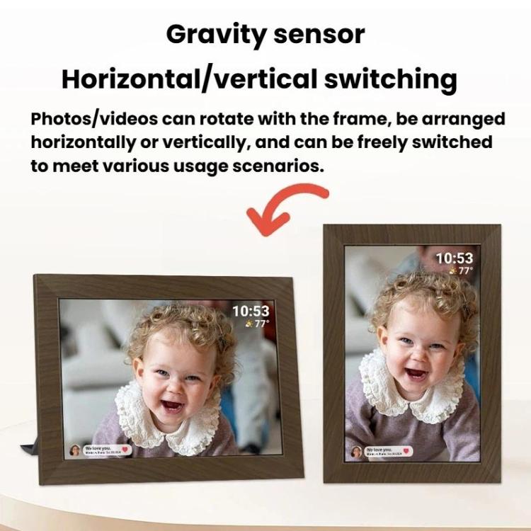 Cornice digitale intelligente MSR-F1004 da 10,1 pollici con Wi-Fi, rotazione automatica e schermo touch IPS HD., US Plug, EU Plug