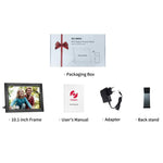 Cornice digitale intelligente MSR-F1004 da 10,1 pollici con Wi-Fi, rotazione automatica e schermo touch IPS HD., US Plug, EU Plug