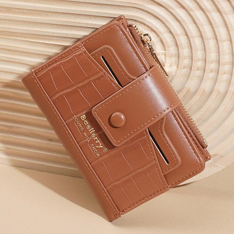 Portafoglio da donna Baellerry N7102 con chiusura a cerniera, scomparti multipli per carte di credito, compatto e corto.