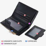 Portafoglio da donna Baellerry N7102 con chiusura a cerniera, scomparti multipli per carte di credito, compatto e corto.