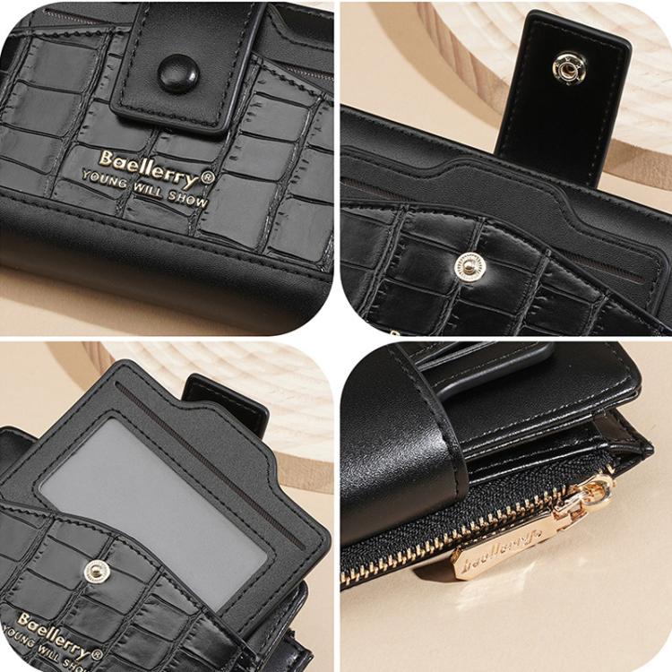 Portafoglio da donna Baellerry N7102 con chiusura a cerniera, scomparti multipli per carte di credito, compatto e corto.