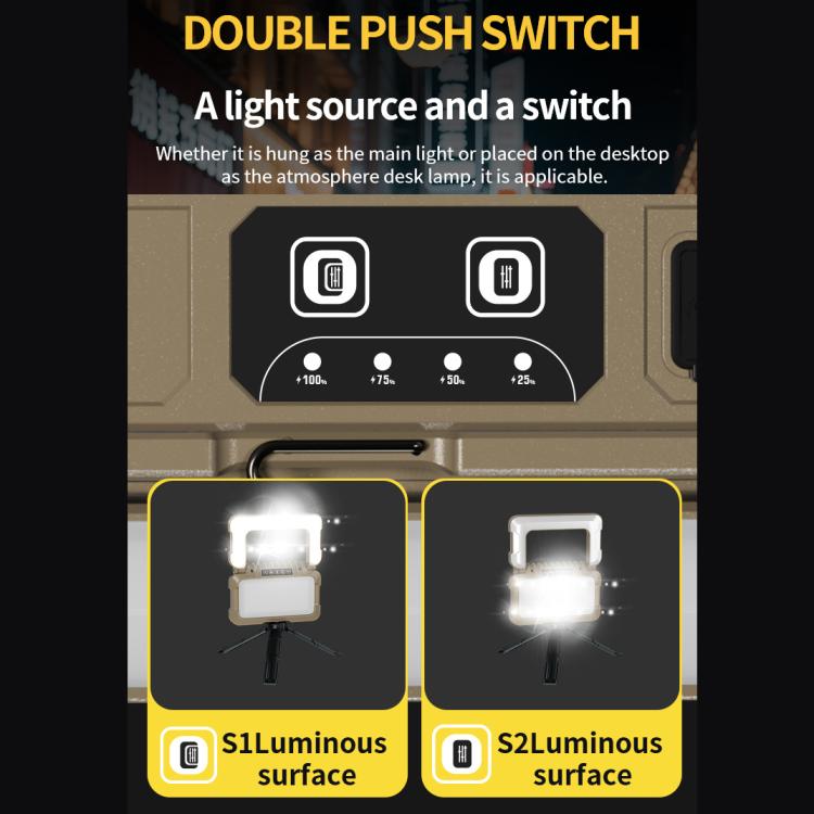 Lampada da campeggio pieghevole a 180 gradi, illuminazione multifunzionale, luce da lavoro