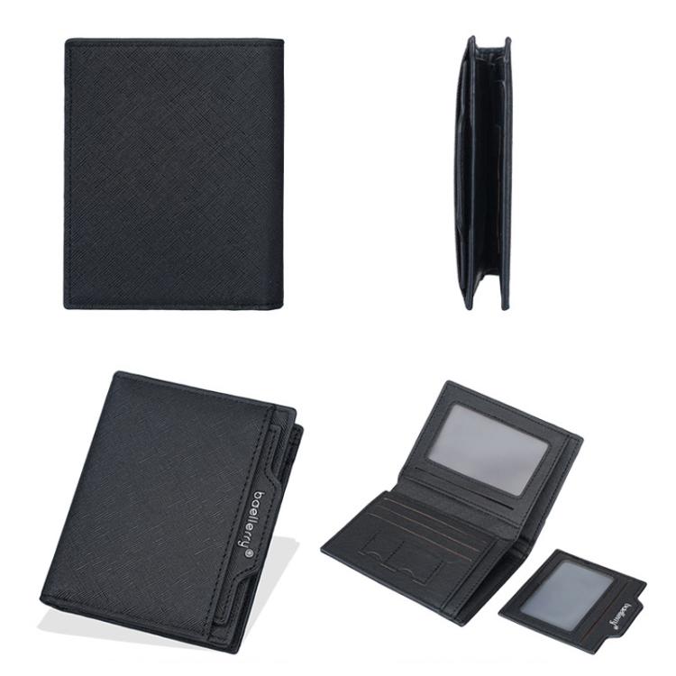 Portafoglio compatto da uomo Baellerry D3152, ideale per lavoro e tempo libero, con porta carte multiple.