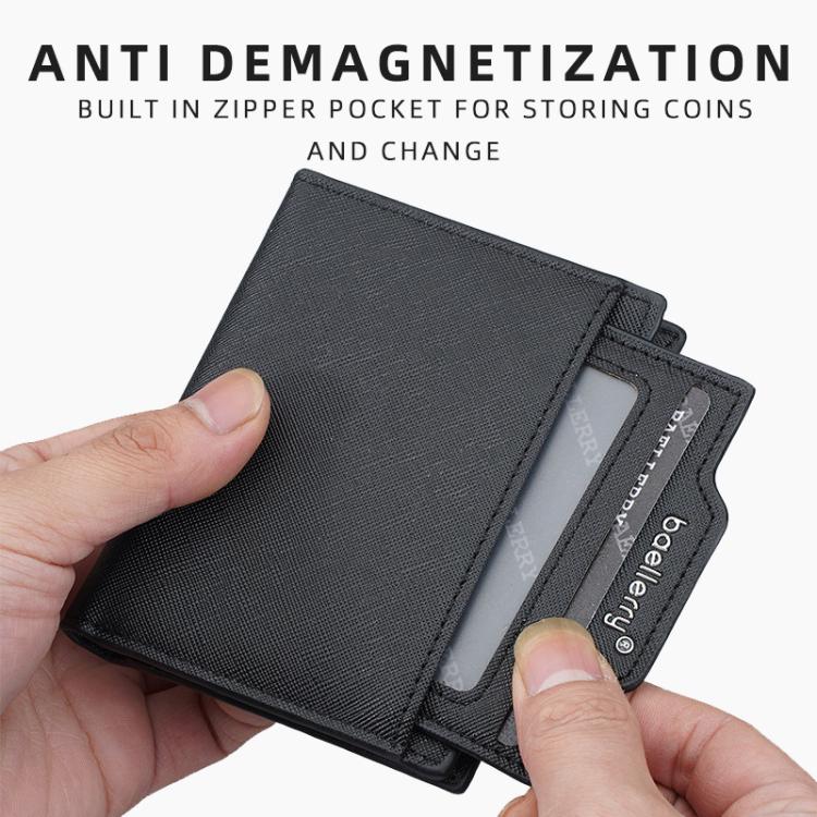 Portafoglio compatto da uomo Baellerry D3152, ideale per lavoro e tempo libero, con porta carte multiple.