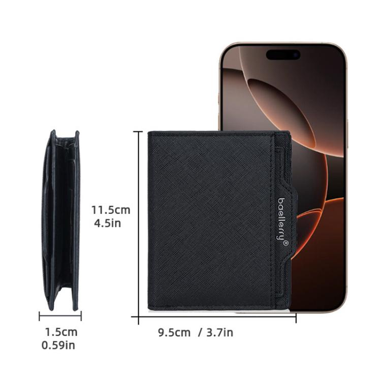 Portafoglio compatto da uomo Baellerry D3152, ideale per lavoro e tempo libero, con porta carte multiple.