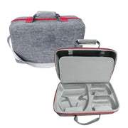 Custodia per console PS5 Slim e accessori con scomparto per cuffie e doppio strato portaoggetti.