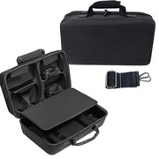 Custodia per console PS5 Slim e accessori con scomparto per cuffie e doppio strato portaoggetti.