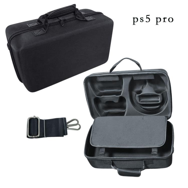 Custodia per console PS5 Pro e accessori con scomparto per cuffie, borsa portaoggetti a doppio strato