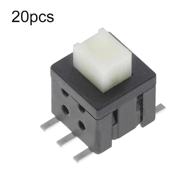 20 pezzi Interruttore tattile a testa piatta a doppia fila da 5,8 x 5,8 mm, pulsante di accensione a 6 pin, Latching, Non-Latching