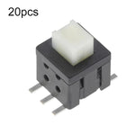 20 pezzi Interruttore tattile a testa piatta a doppia fila da 5,8 x 5,8 mm, pulsante di accensione a 6 pin, Latching, Non-Latching