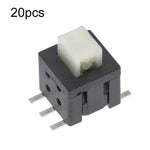 20 pezzi Interruttore tattile a testa piatta a doppia fila da 5,8 x 5,8 mm, pulsante di accensione a 6 pin, Latching, Non-Latching