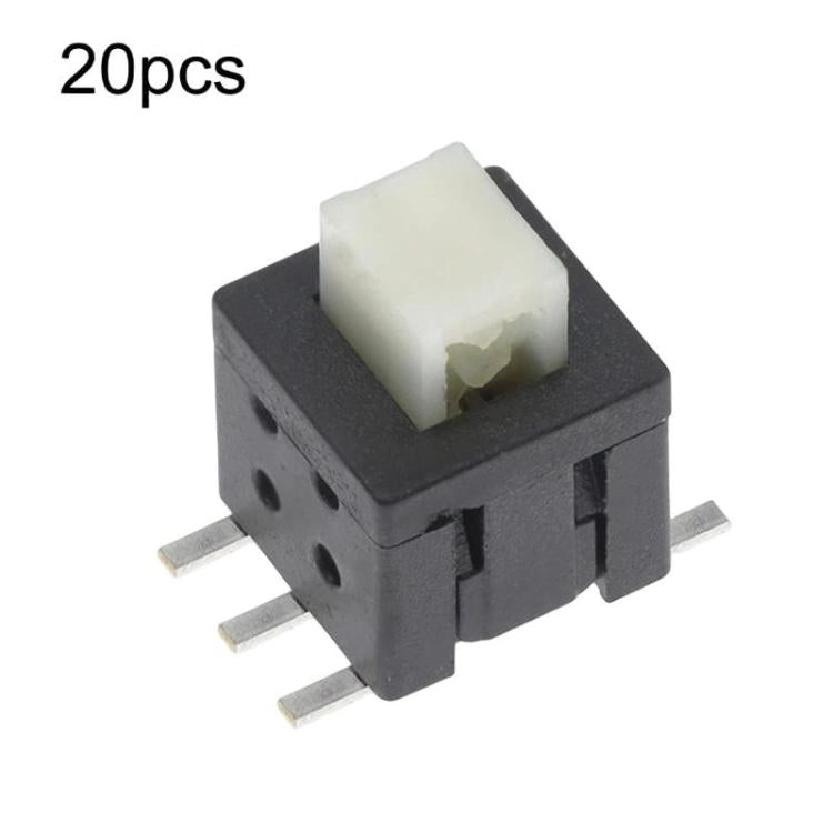 20 pezzi Interruttore tattile a testa piatta a doppia fila da 5,8 x 5,8 mm, pulsante di accensione a 6 pin, Latching, Non-Latching