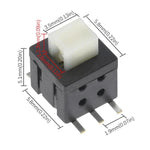 20 pezzi Interruttore tattile a testa piatta a doppia fila da 5,8 x 5,8 mm, pulsante di accensione a 6 pin, Latching, Non-Latching