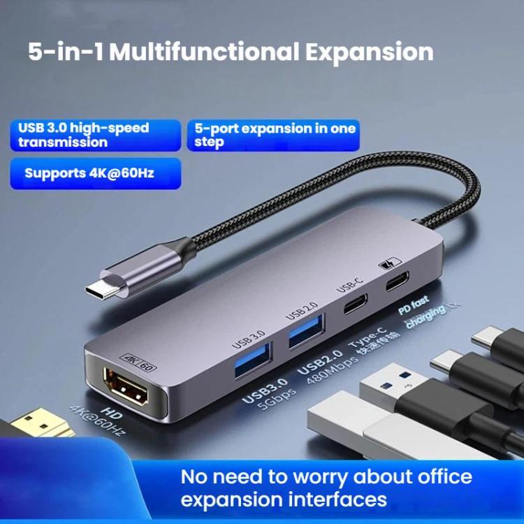 Docking Station Type-C 5 in 1 HDMI 4K 60Hz USB 3.0