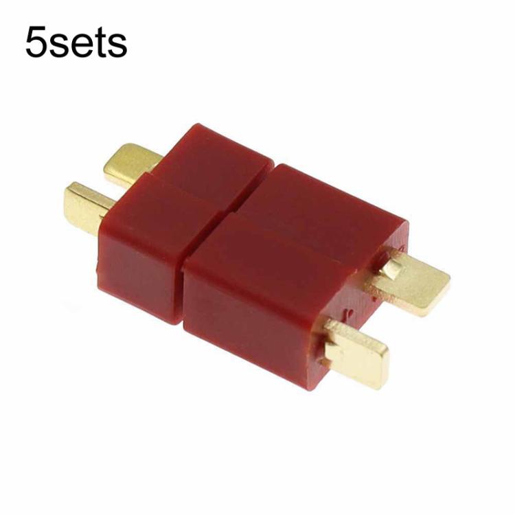 Set 5 connettori a T maschio e femmina placcati oro