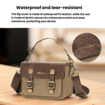 Borsa a tracolla singola Cwatcun D181 stile retrò per fotocamera mirrorless/DSLR, borsa in tela casual, Small Brown, Medium Brown