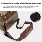 Borsa a tracolla singola Cwatcun D181 stile retrò per fotocamera mirrorless/DSLR, borsa in tela casual, Small Brown, Medium Brown