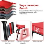Panca per inversione yoga pieghevole, supporto per sedia yoga per allenamento dell'equilibrio e rafforzamento del core, With T-shaped Cushion Black, With T-shaped Cushion Red, No Cushion Black, No Cushion Red