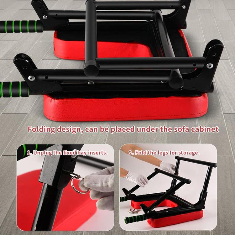 Panca per inversione yoga pieghevole, supporto per sedia yoga per allenamento dell'equilibrio e rafforzamento del core, With T-shaped Cushion Black, With T-shaped Cushion Red, No Cushion Black, No Cushion Red
