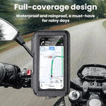 Supporto per telefono da bicicletta/moto completamente impermeabile e compatibile con touchscreen, con chiusura completa., Rearview Mirror Mount 6.7 inches, Handlebar Mount 6.7 inches, Rearview Mirror Mount 7.4 inches, Handlebar Mount 7.4 inches