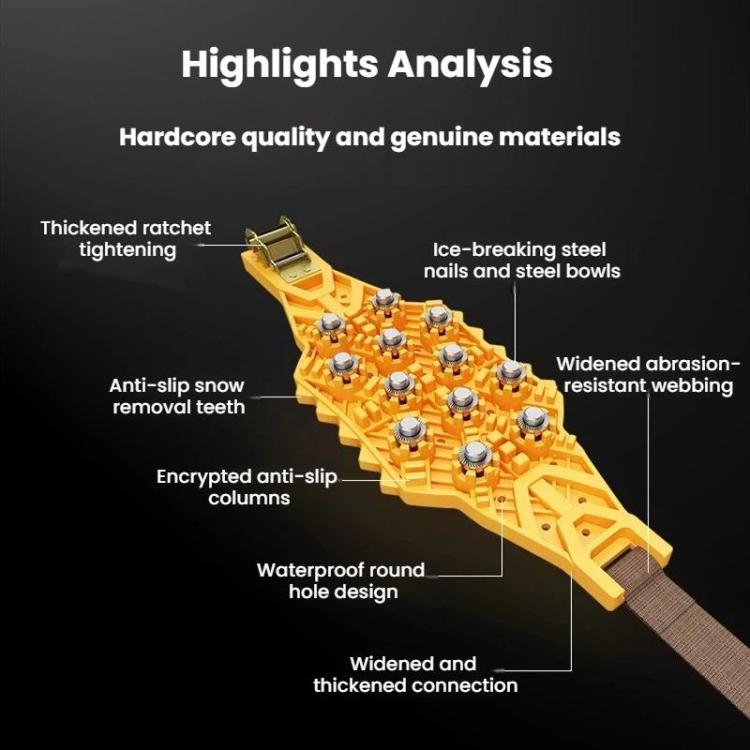 ML-1287 Catene antiscivolo universali per auto, tipo cingolo, per veicoli fuoristrada, catene rompighiaccio per pneumatici