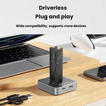 Blueendless SD09 Dual-Bay M.2 Dual-Protocol Drive Enclosure NVMe/SATA SSD Case, US Plug, EU Plug, UK Plug