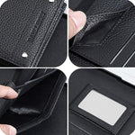 Portafoglio compatto da uomo Baellerry D3110 in pelle con texture litchi e scomparti multipli per carte di credito.