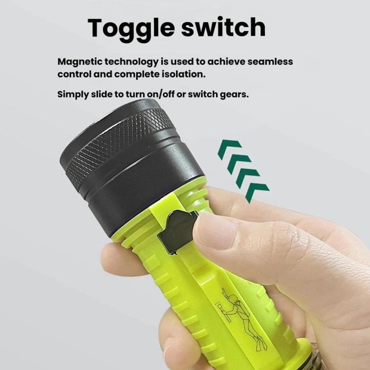 Torcia subacquea impermeabile fino a 80 metri, luce LED anfibia per uso esterno e subacqueo, Rechargeable Version, External Battery Version