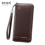 Portafoglio Baellerry C3166 lungo, antimagnetico, con chiusura a zip e protezione RFID, grande capacità e multi-carta.